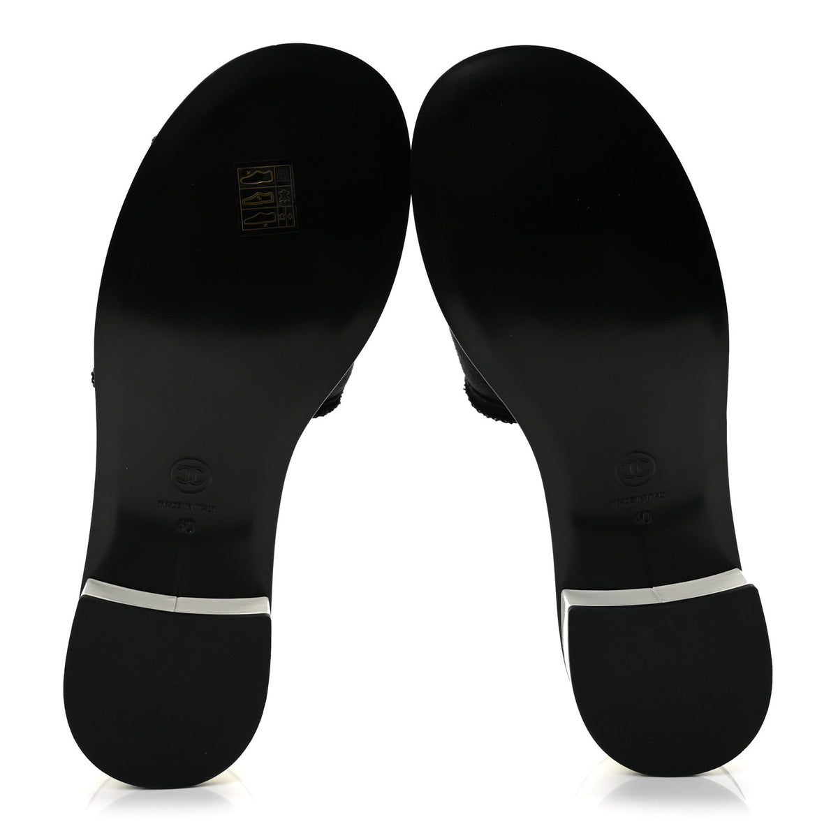 Cotton Logo Mule Sandals 40 Black White