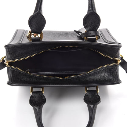 Alexander McQueen Pebbled Calfskin Mini Skull Padlock Zip Around Tote Black 5 of 10