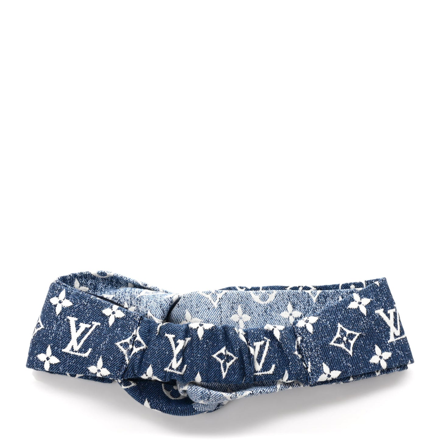 Monogram Jacquard Denim Bandeau Headband Blue