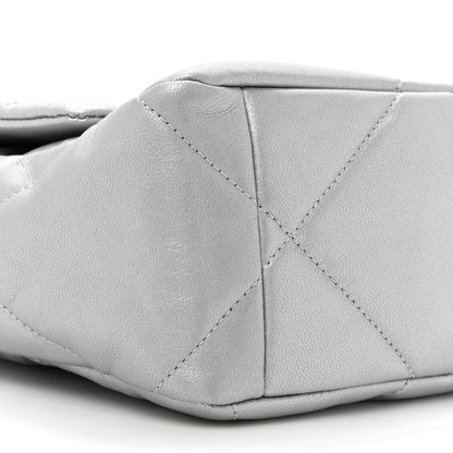 Chanel Metallic Goatskin Quilted Large Chanel 19 Flap Silver 10 of 10