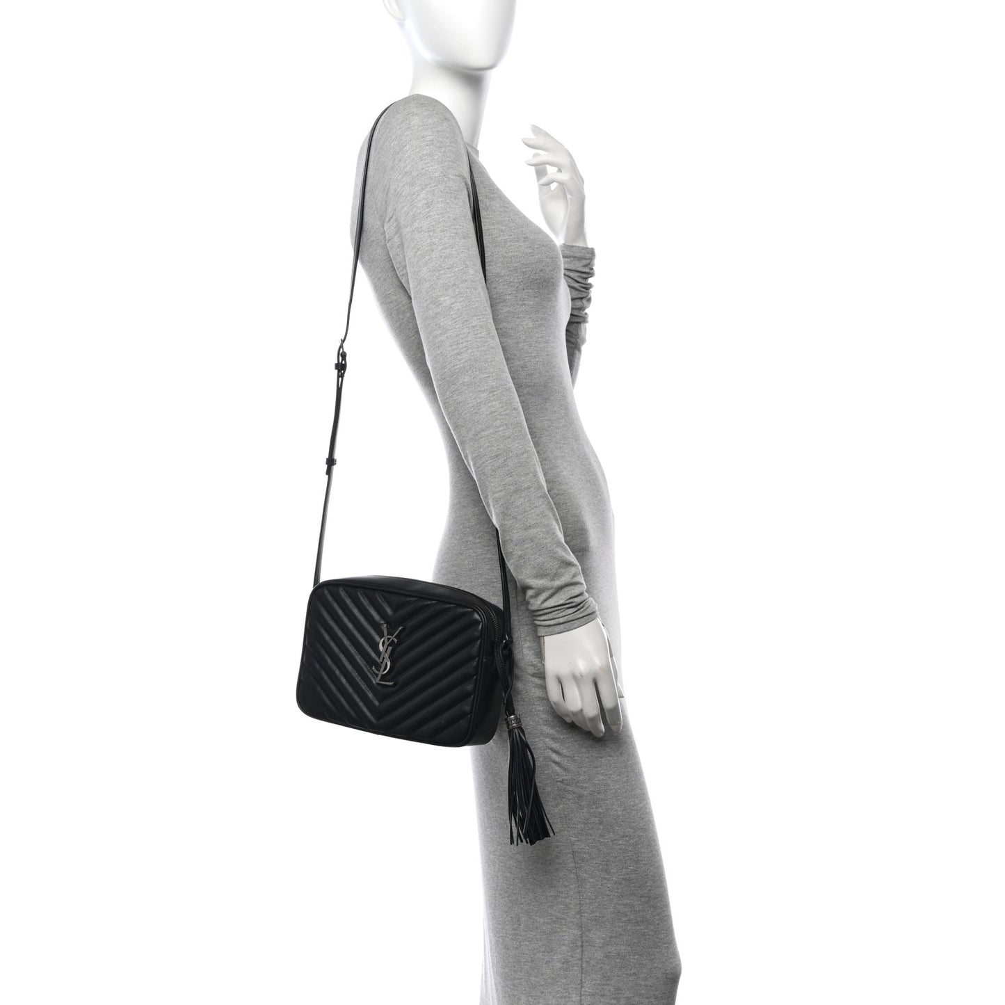 Calfskin Matelasse Monogram Lou Camera Bag Black