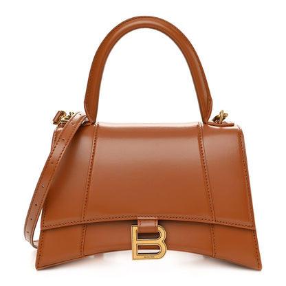 Balenciaga Shiny Box Calfskin Small Hourglass Top Handle Bag Camel 1 of 12