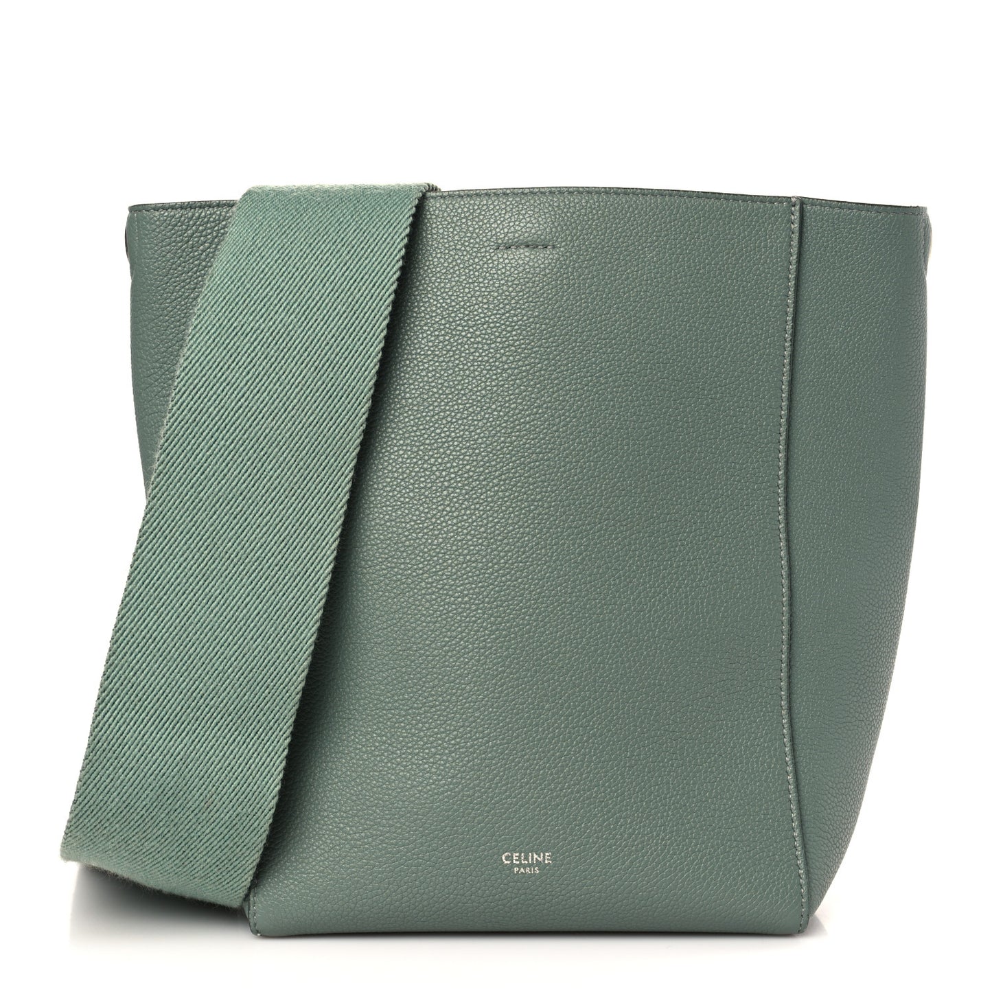 Soft Grained Calfskin Small Sangle Bucket Bag Green