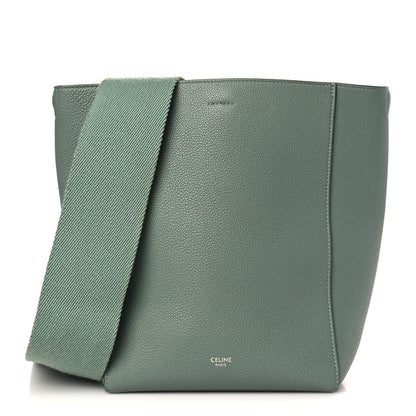 Celine Soft Grained Calfskin Small Sangle Bucket Bag Green 1 of 9