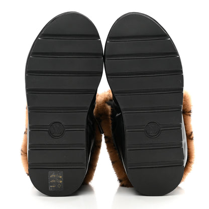 Louis Vuitton Mink Fur Lambskin Quilted Pillow Ankle Boots 38 Black 5 of 7