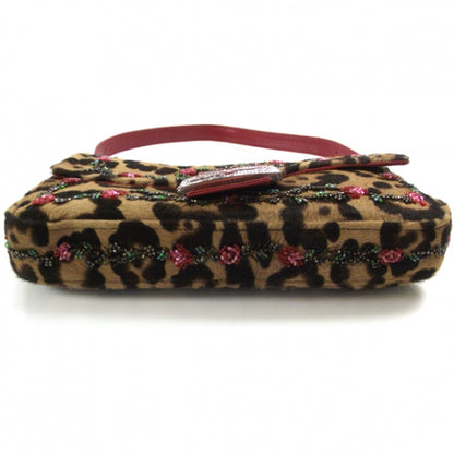 Fendi Calf Hair Leopard Print Beaded Floral Baguette Multicolor 5 of 12