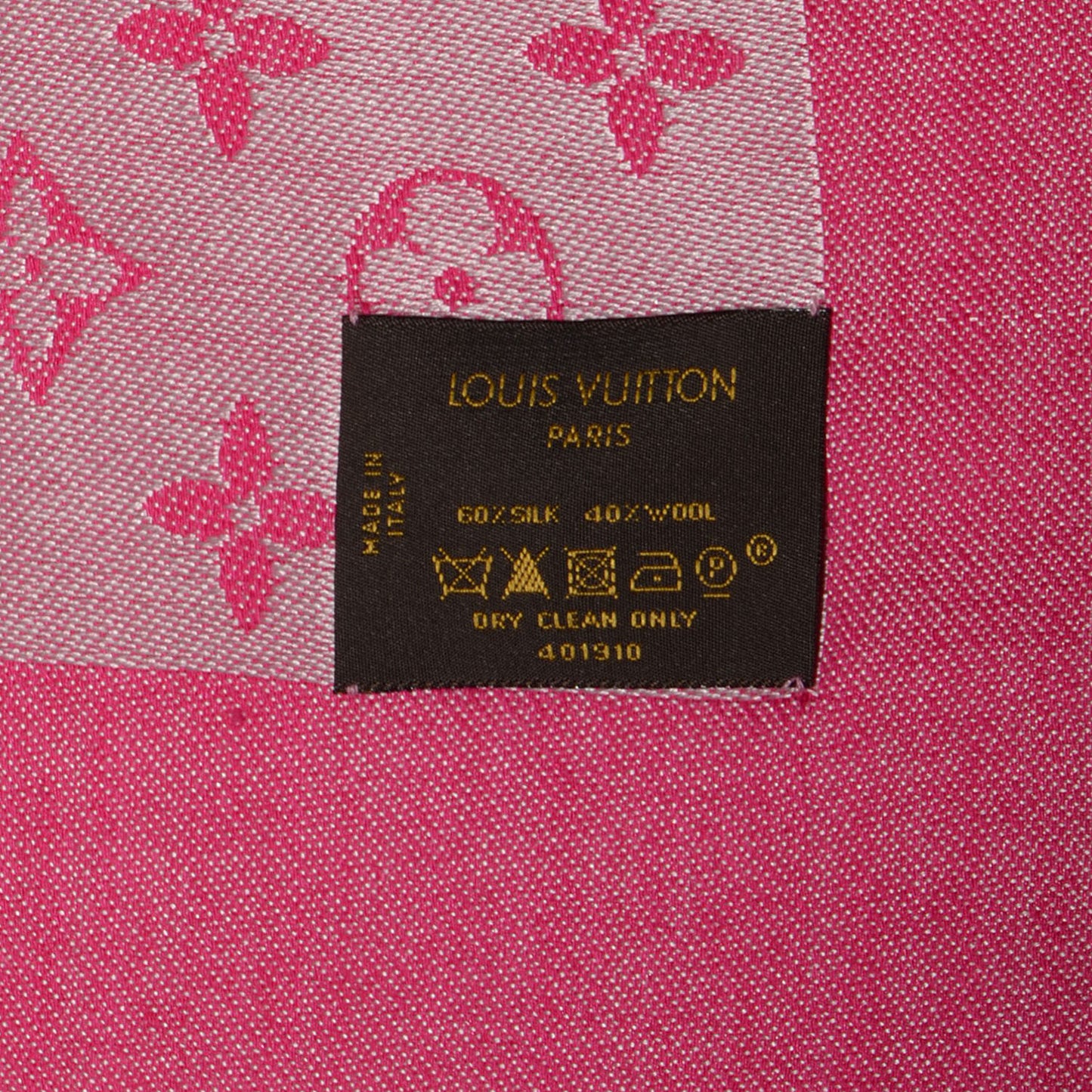 Silk Wool Monogram Denim Shawl Pivoine