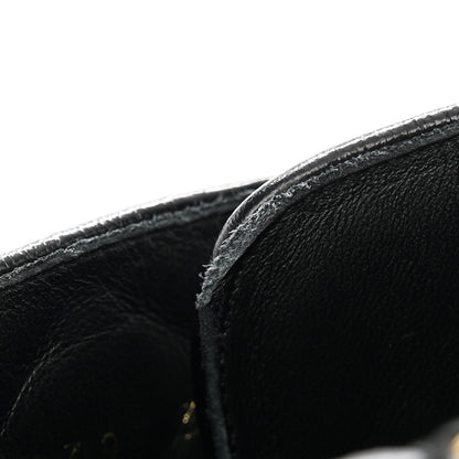 Chanel Shiny Calfskin Patent Quilted Chain Lace Up Combat Boots 36 Black 9 of 12