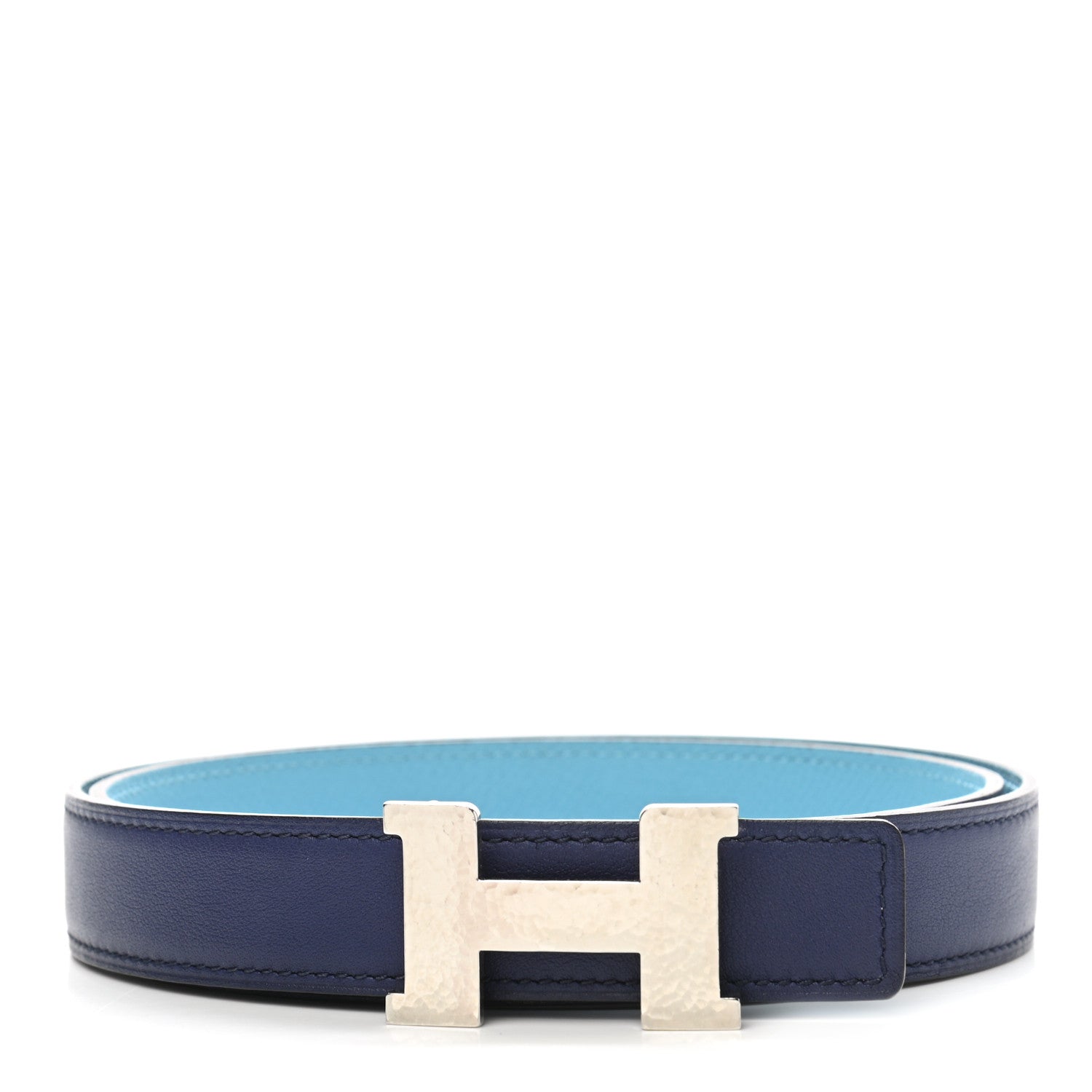 Hermes Swift Epsom 24mm Mini Martelee Constance Belt 80 Bleu Saphir Bleu Atoll 1 of 7