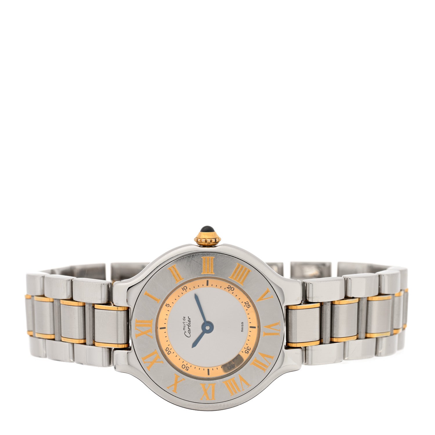 Cartier Stainless Steel 18K Yellow Gold 28mm Must De 21 Quartz Watch 2 of 5