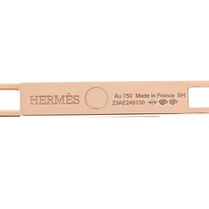 Hermes 18K Rose Gold Diamond Pave PM Kelly Chaine Lariat Necklace SH 4 of 5