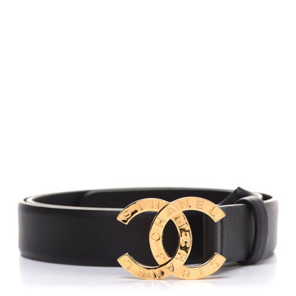 Chanel Calfskin Paris Button CC Belt 80 32 Black 1 of 7