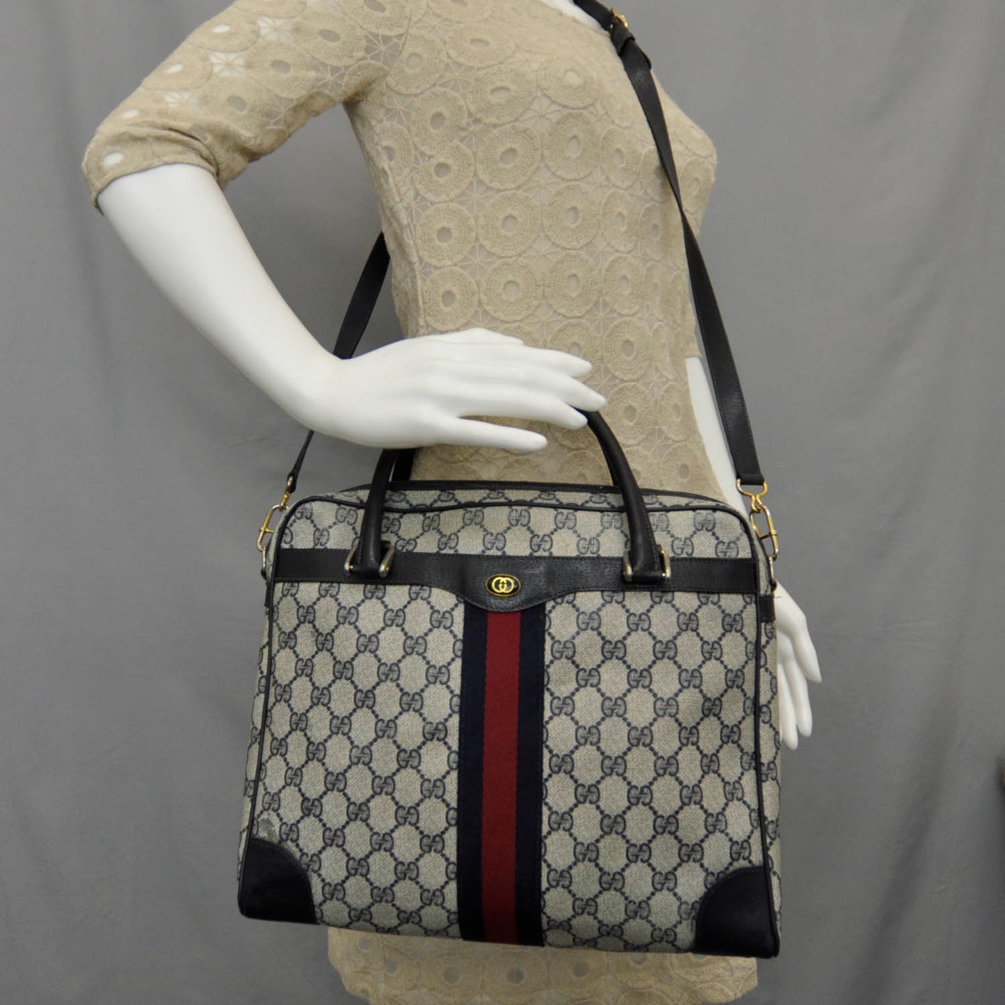 Monogram Web Tote Navy