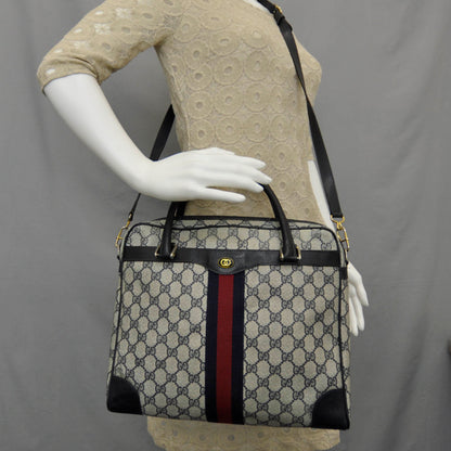 Gucci Monogram Web Tote Navy 2 of 9