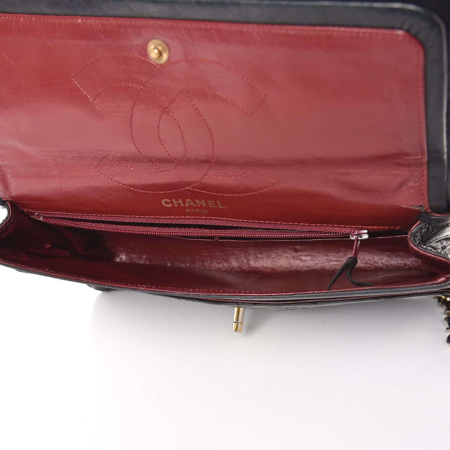 Lambskin Quilted Medium Double Flap Black