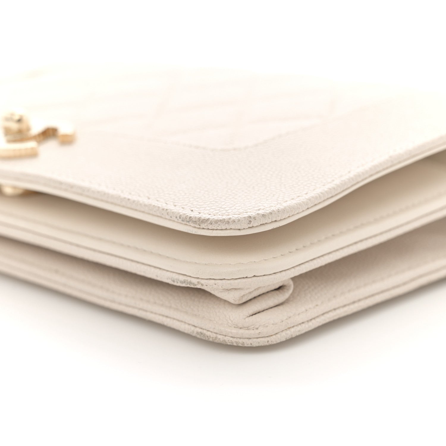 Chanel Caviar Quilted Vintage Mademoiselle Wallet On Chain WOC White 10 of 15