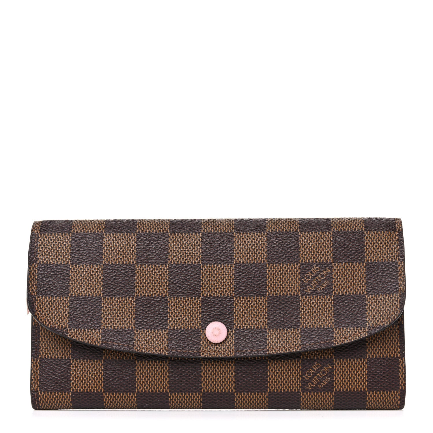 Louis Vuitton Damier Ebene Emilie Wallet Rose Ballerine 1 of 15