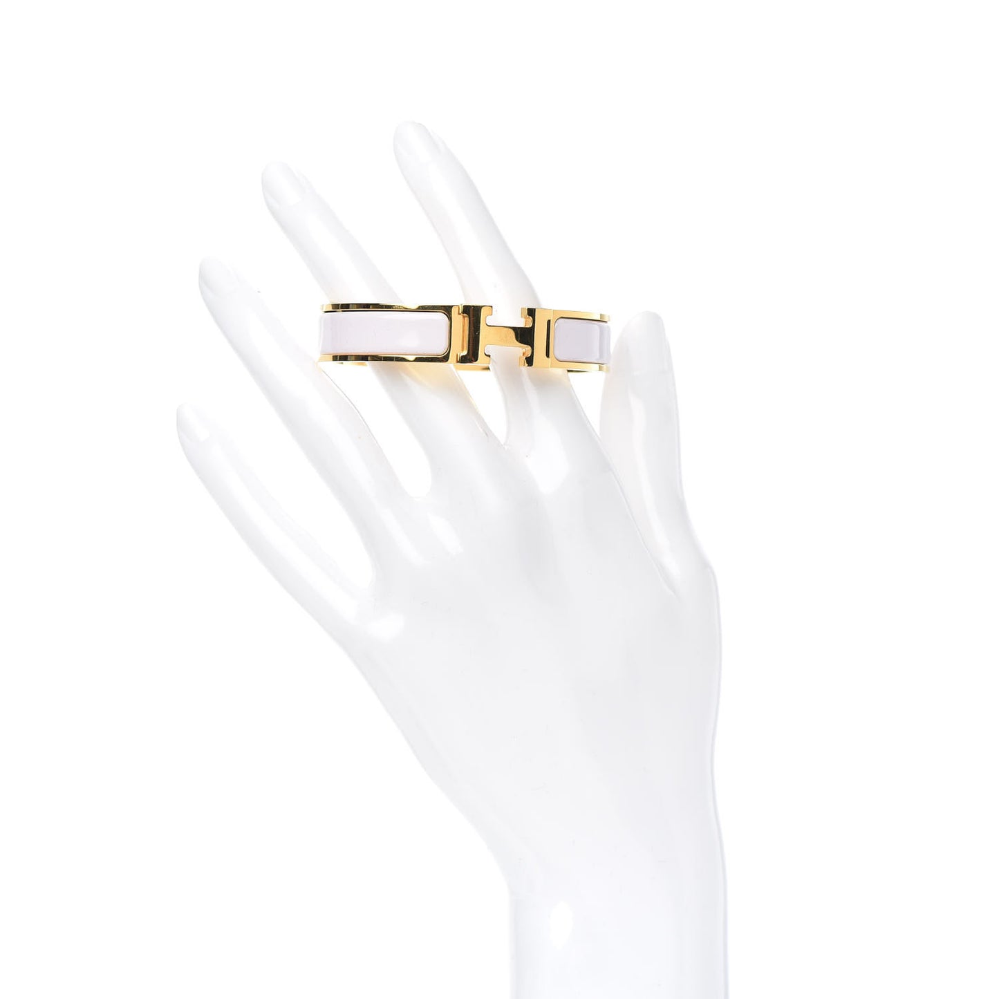 Enamel Narrow Clic Clac H Bracelet PM White