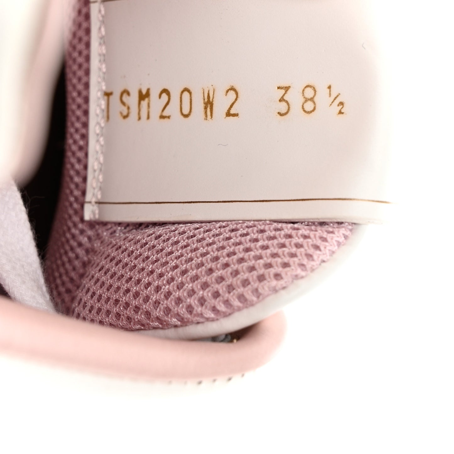 Calfskin Womens Backnet Sneakers 38.5 White Pink