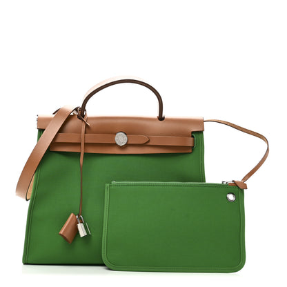 Hermes Vache Hunter Toile Herbag Zip 31 PM Bambou Natural 2 of 11
