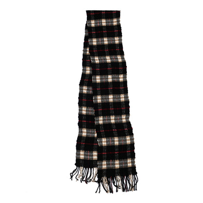 Burberry Merino Wool Cashmere Fringe Scarf Black 4 of 8