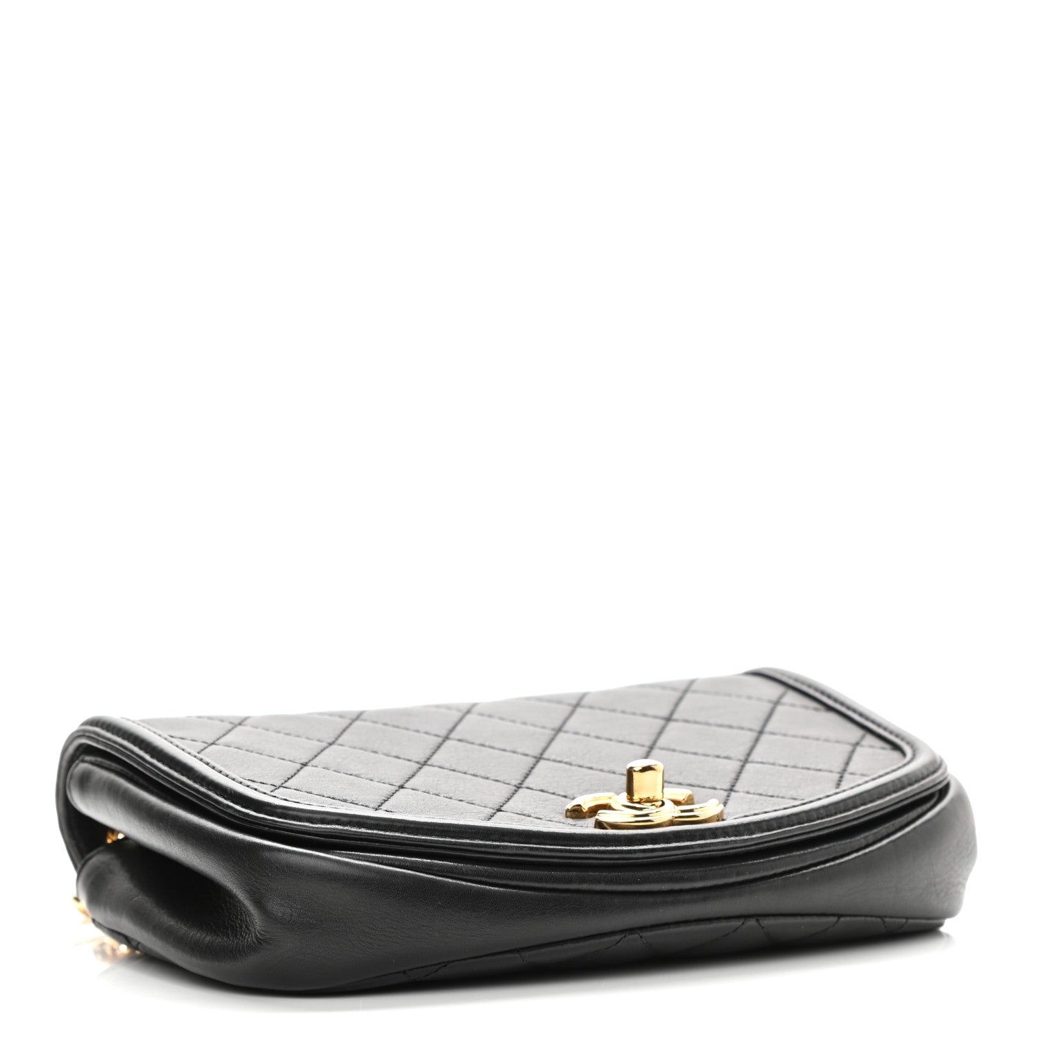Chanel Calfskin Quilted Small Underline Flap Black 4 of 9