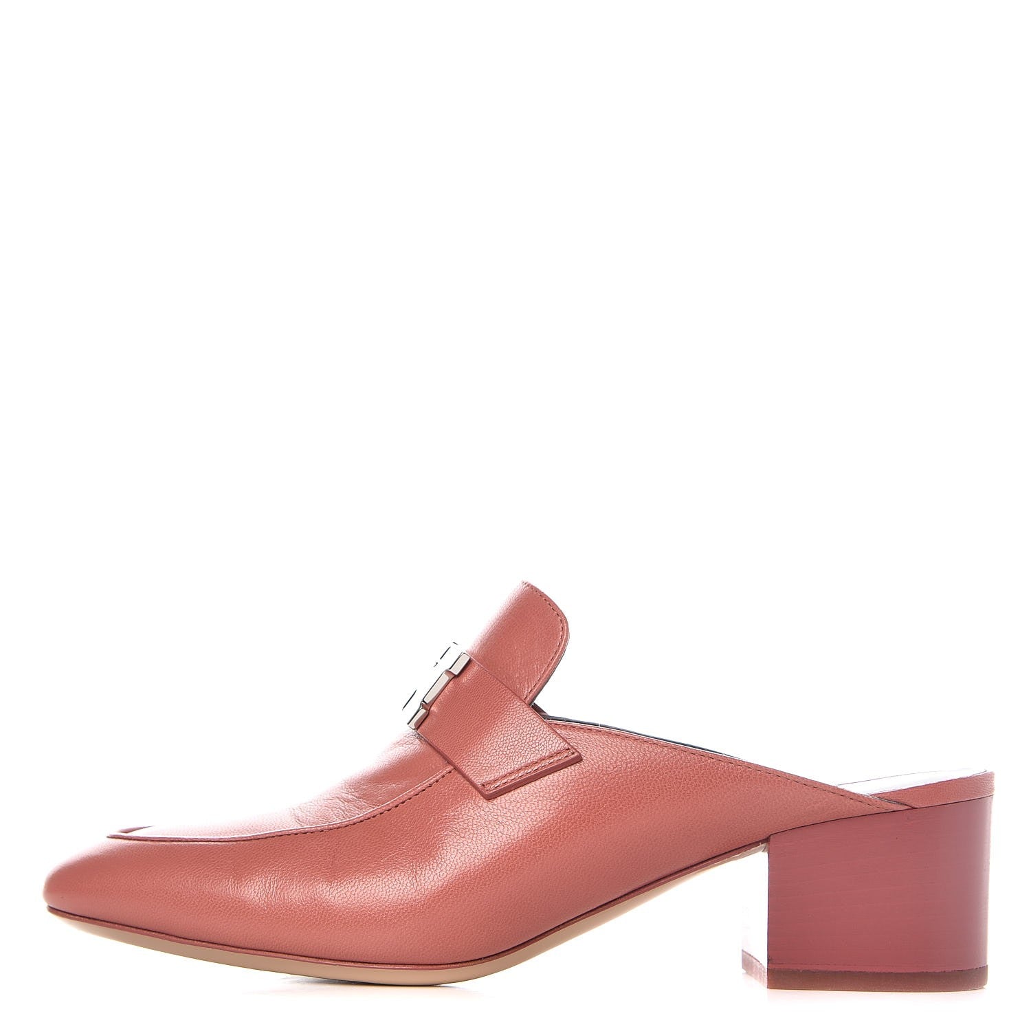 Hermes Goatskin Paradis Mules 37 Rouge Blush 1 of 11