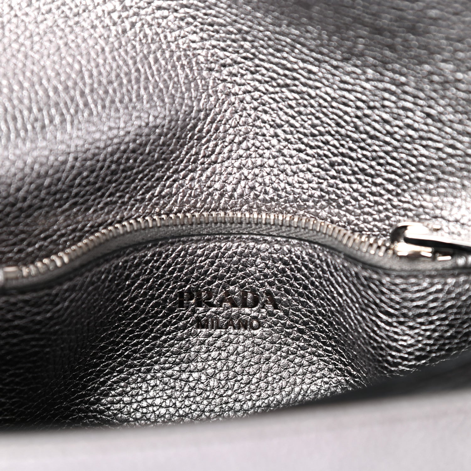 Prada Metallic Vitello Daino Flap Crossbody Cromo 6 of 8