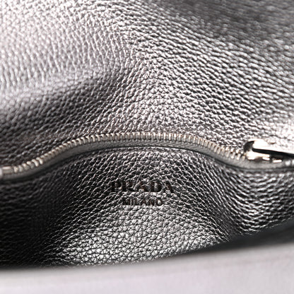 Prada Metallic Vitello Daino Flap Crossbody Cromo 6 of 8
