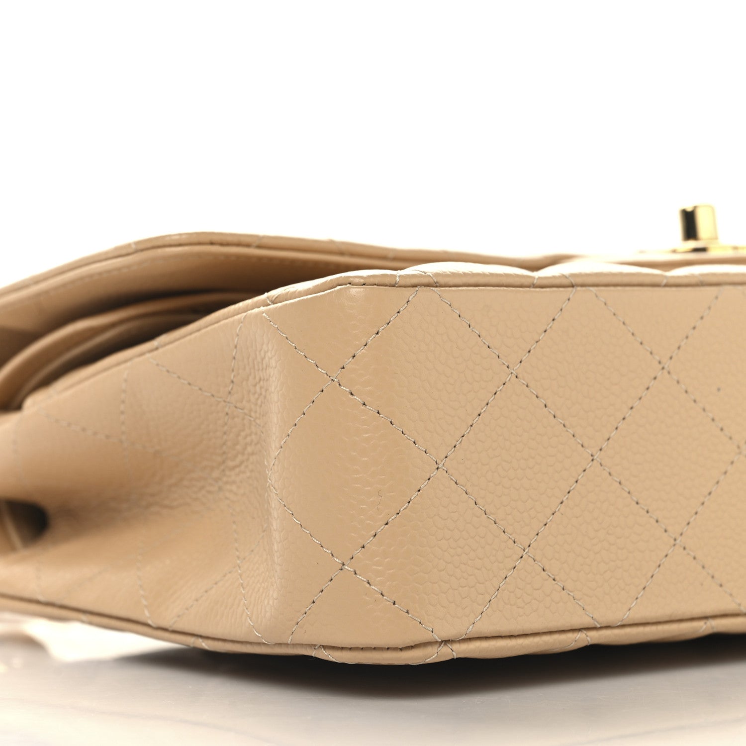 Chanel Caviar Quilted Medium Double Flap Beige 9 of 11
