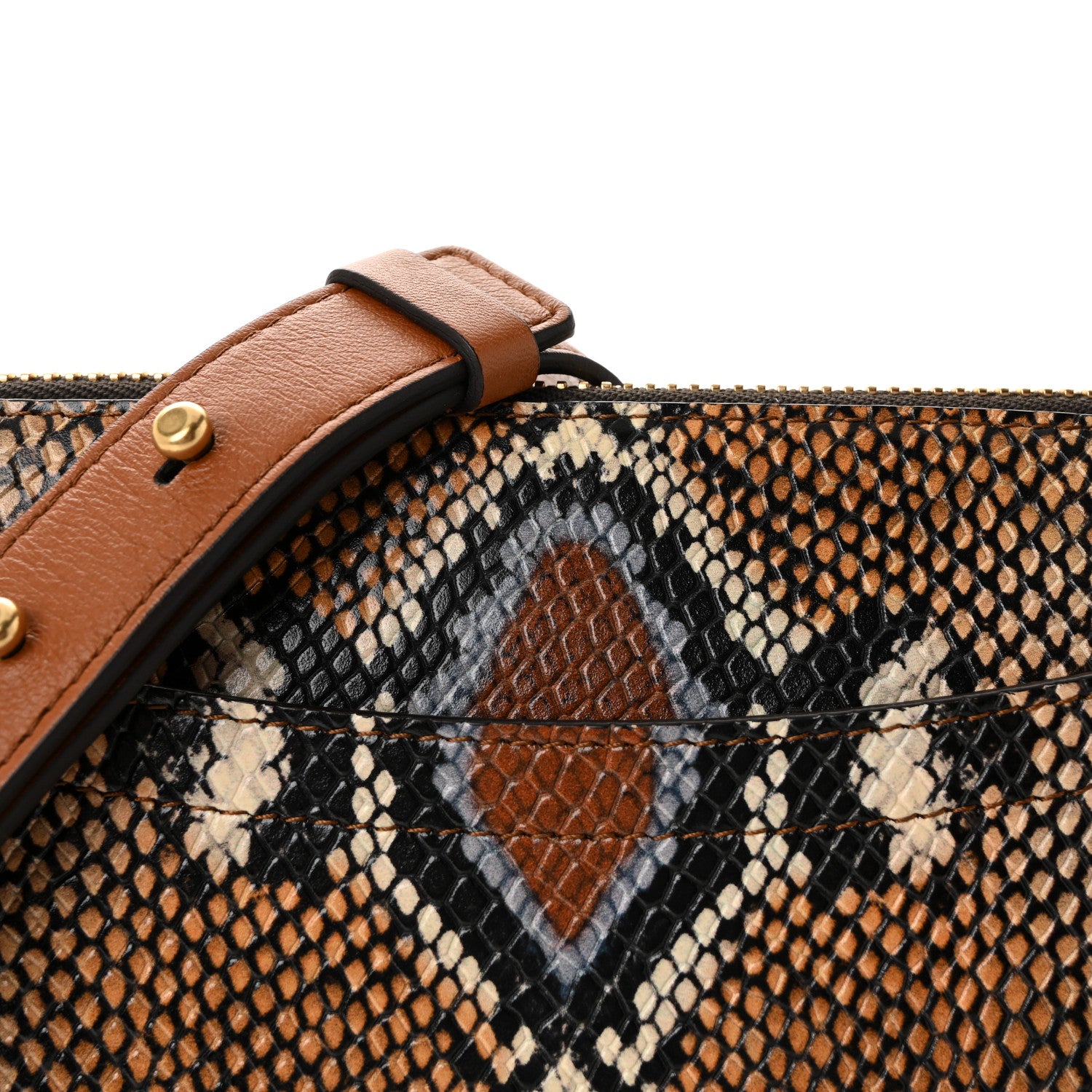 Chloe Calfskin Snakeskin Embossed Small Roy Bag Multicolor 7 of 9