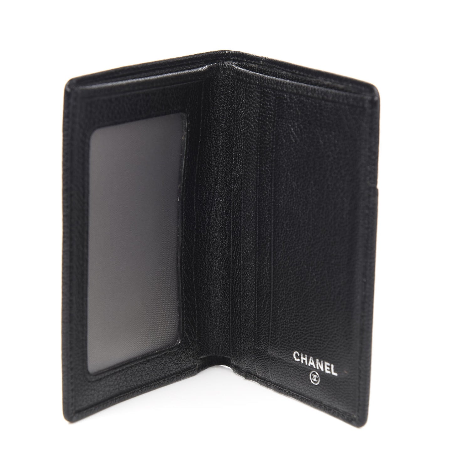 Goatskin CC Card Holder Flap Black