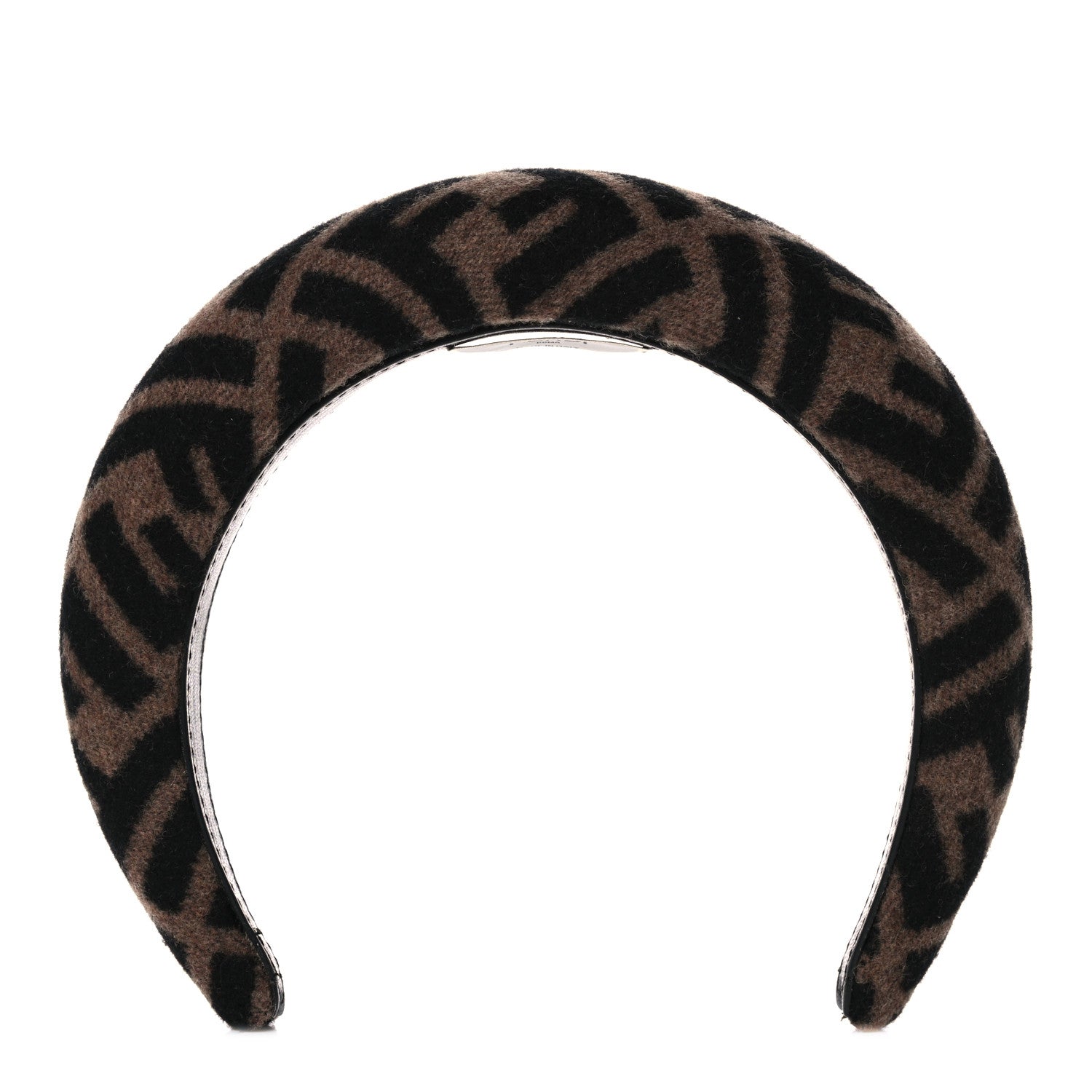 Fendi Wool Cashmere FF Logo Headband Tobacco 1 of 7