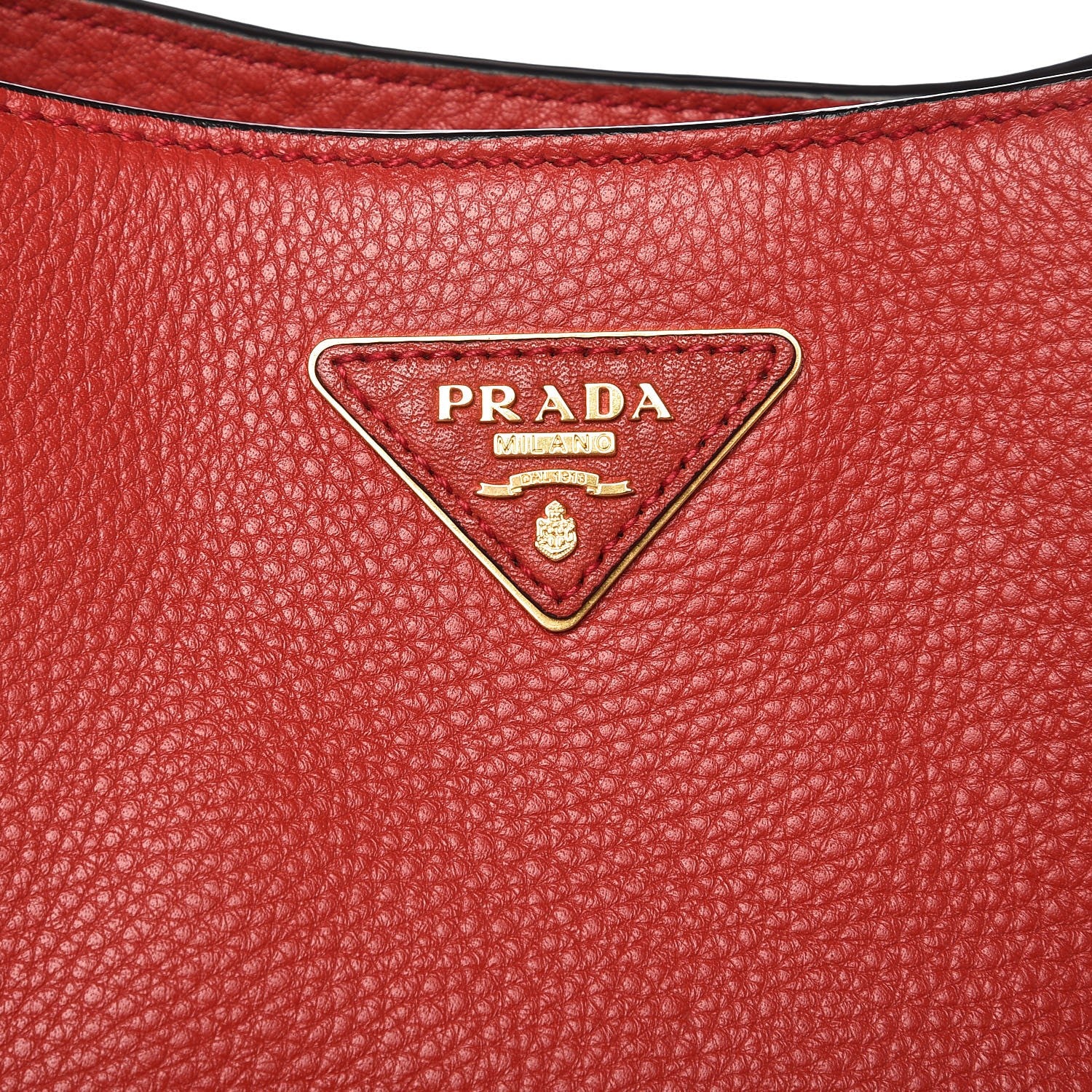 Prada Vitello Daino Side Pocket Tote Rosso 8 of 9