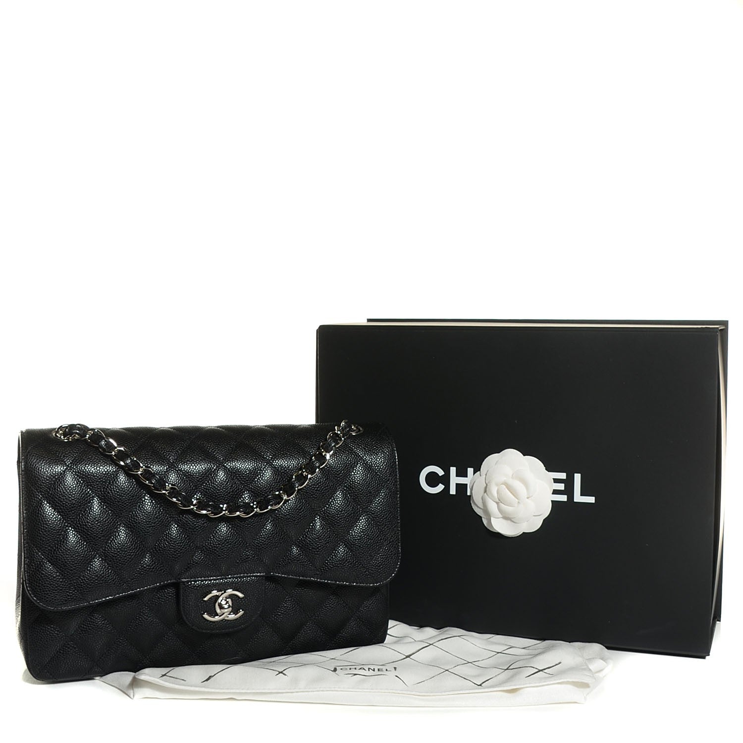 Chanel Caviar Quilted Jumbo Double Flap Black 5 of 9