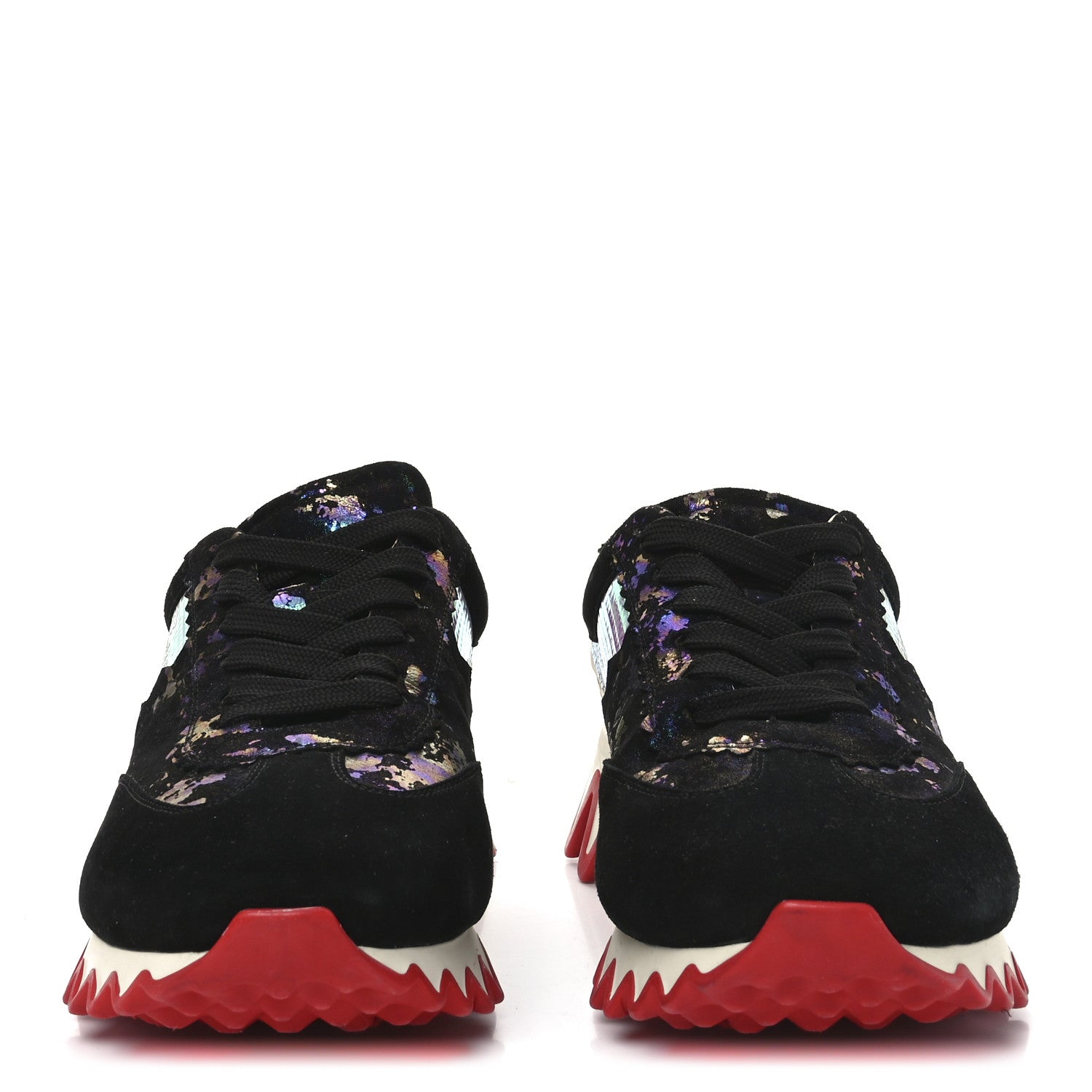 Christian Louboutin Suede Mesh Calfskin Loubishark Sneakers 40 Black Multicolor 3 of 7