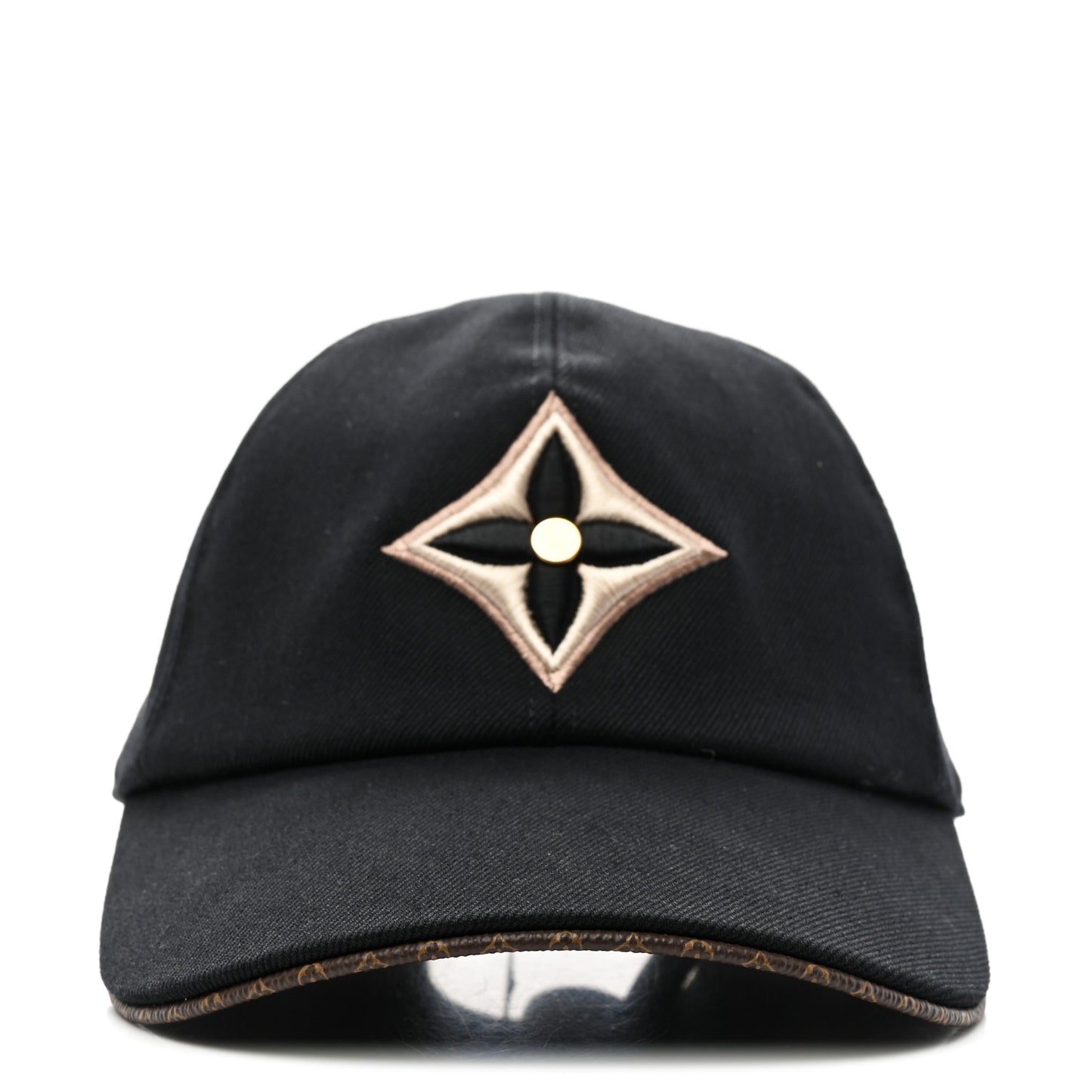 Monogram Cotton Jacquard Embroidered LV Day Cap M Black