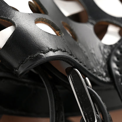 Alaia Calfskin Laser Cut Bucket Bag Black White 30 of 34