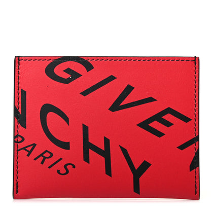 Givenchy Lambskin logo Printed Card Holder Red Black 1 of 8