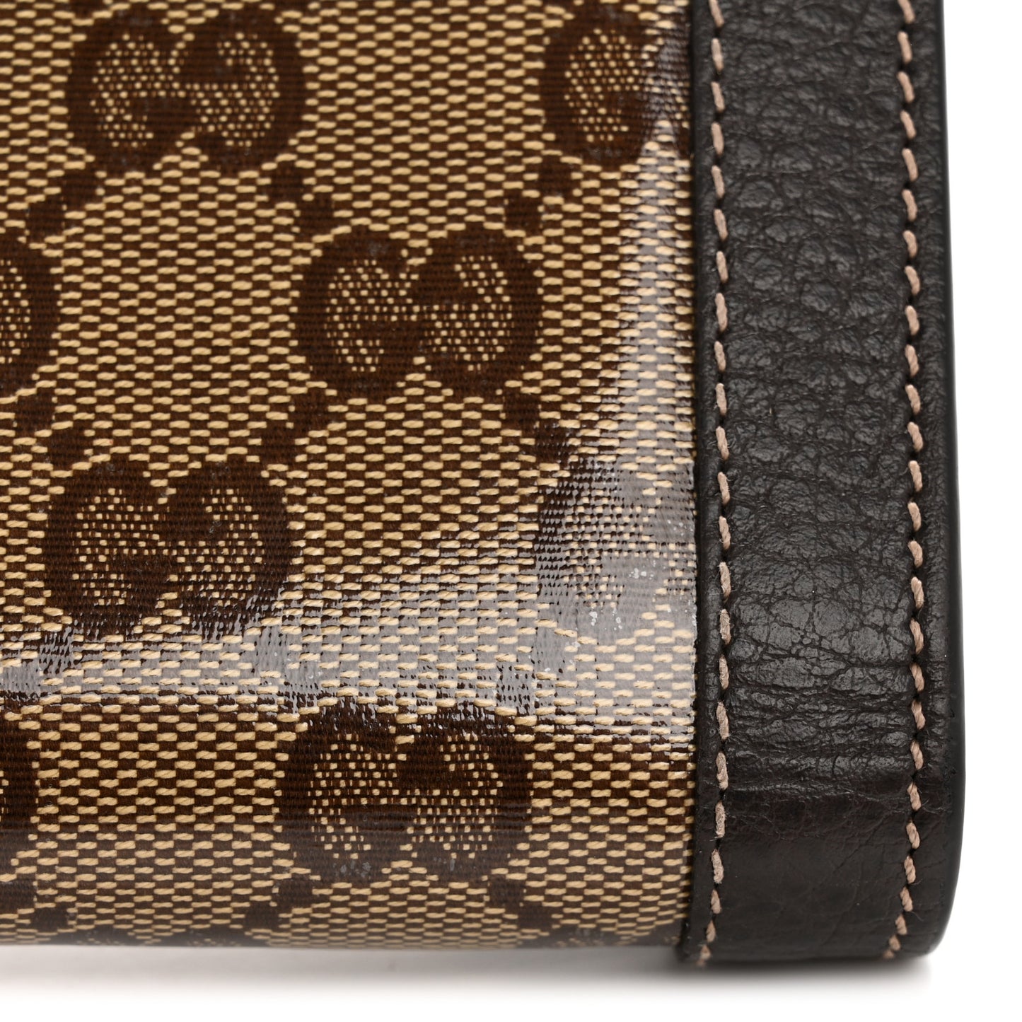 Crystal Monogram Continental Charmy Wallet Brown