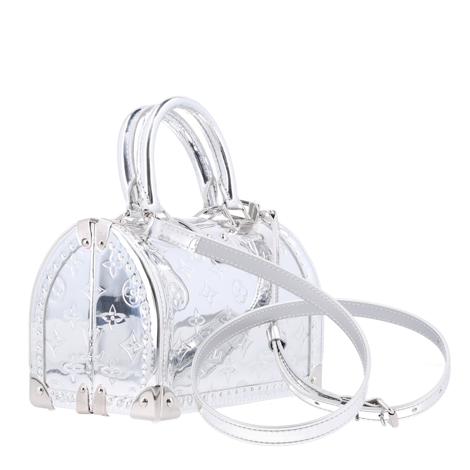 Louis Vuitton Monogram Miroir Speedy Trunk 20 Silver 3 of 9