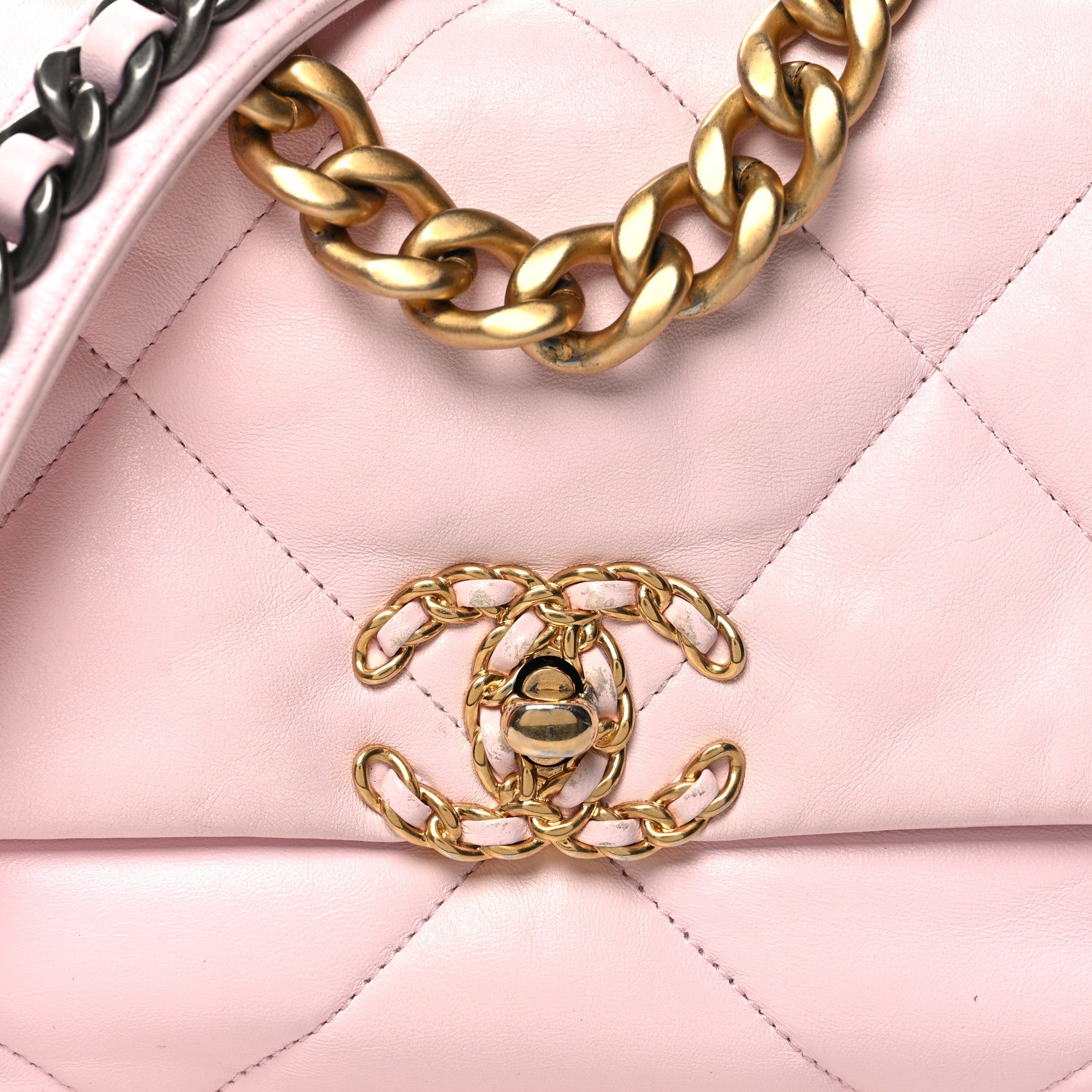 Chanel Lambskin Quilted Medium 19 Flap Light Pink 8 of 13