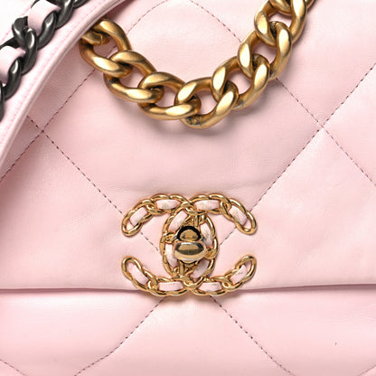 Chanel Lambskin Quilted Medium 19 Flap Light Pink 8 of 13