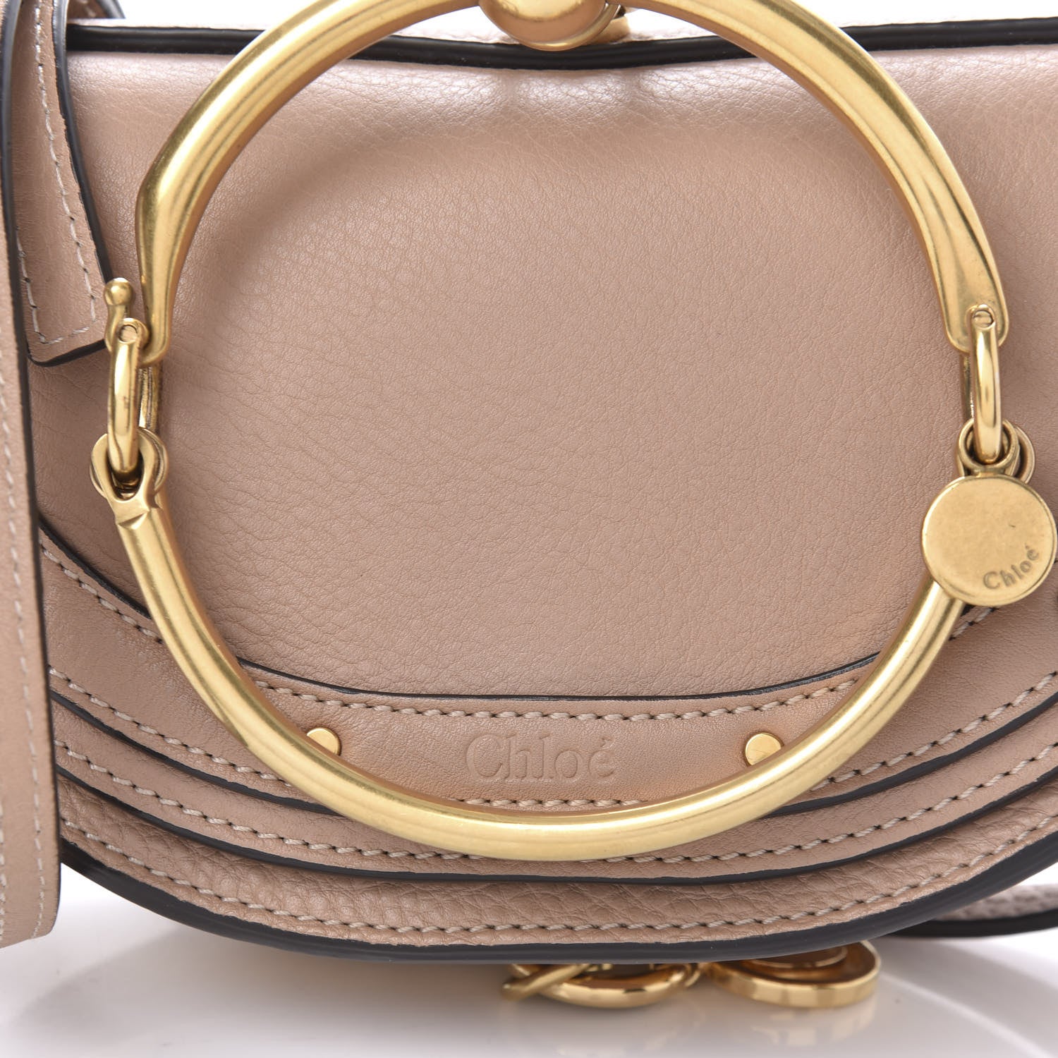 Chloe Calfskin Small Nile Bracelet Minaudiere Bag Biscotti Beige 10 of 10