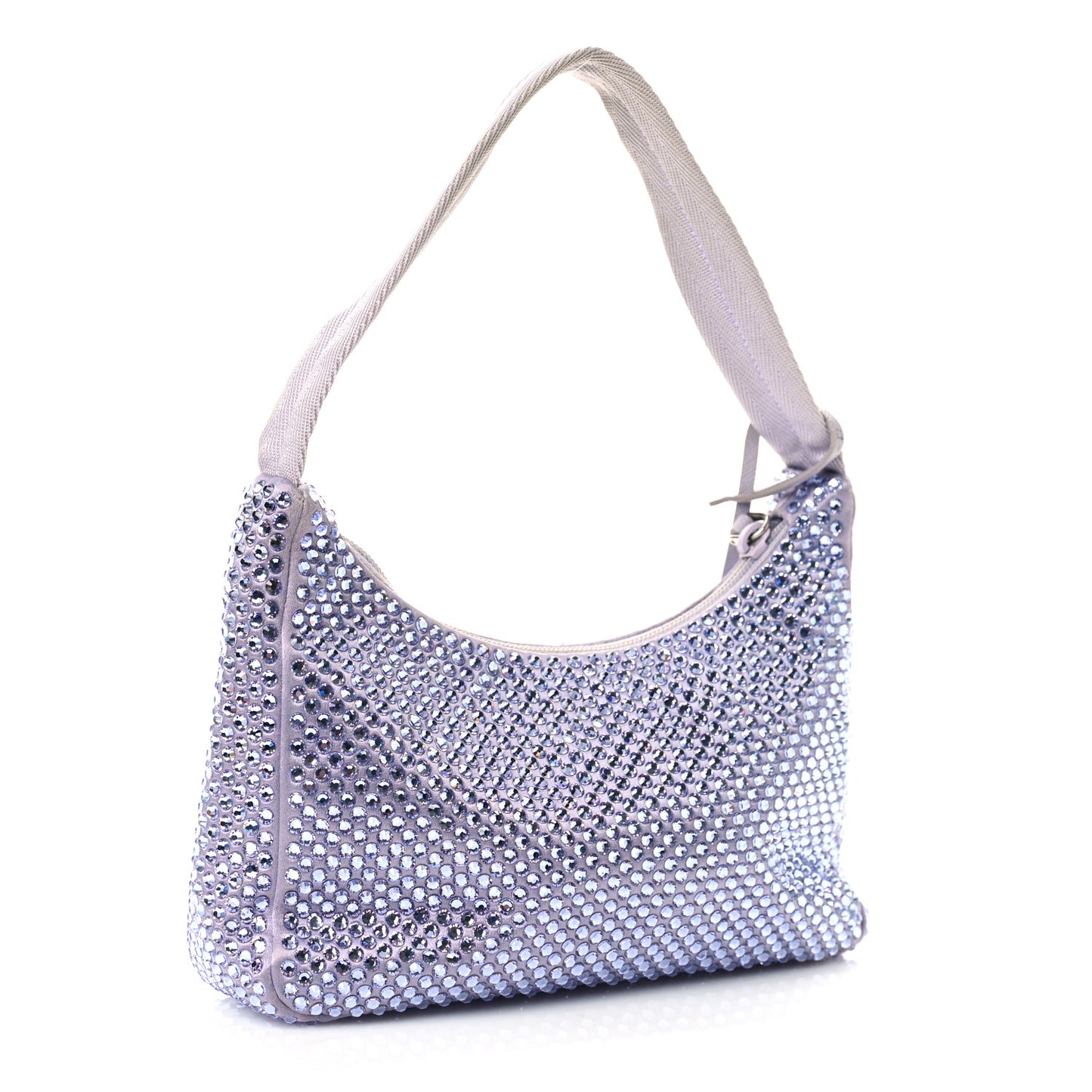 Satin Crystal Mini Re-Edition 2000 Bag Glicine