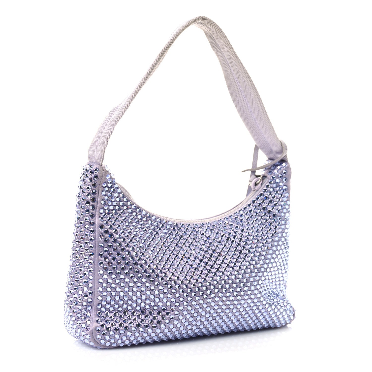 Prada Satin Crystal Mini Re-Edition 2000 Bag Glicine 3 of 8