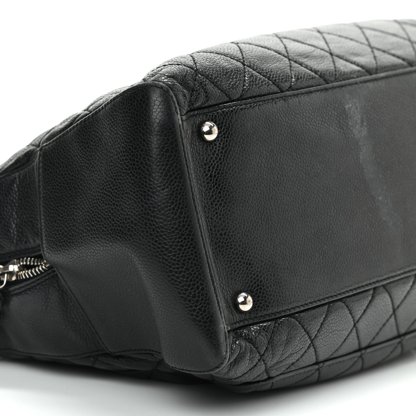 Caviar Quilted Bowler Black