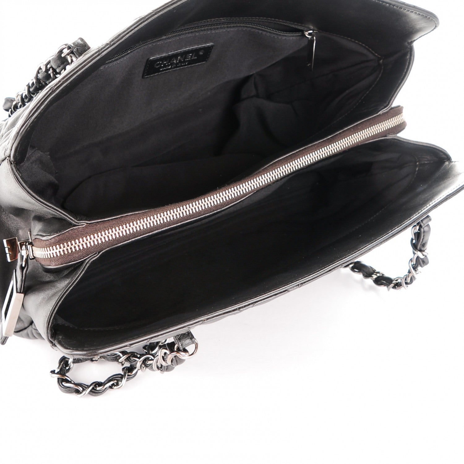 Chanel Lambskin Quilted CC Shopping Tote Black 5 of 7