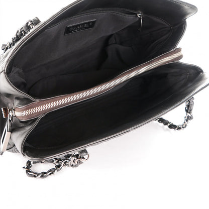 Chanel Lambskin Quilted CC Shopping Tote Black 5 of 7