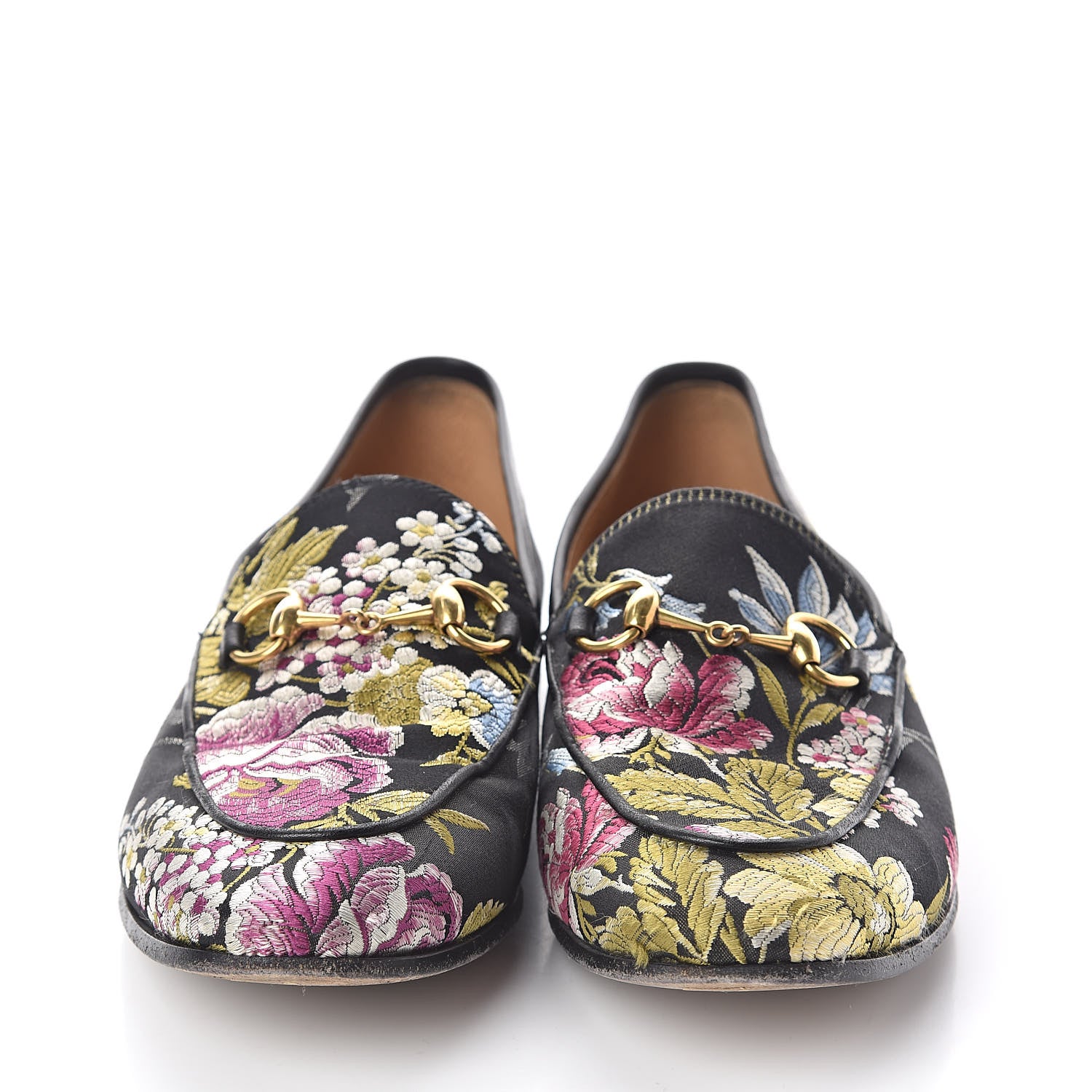 Gucci Floral Jacquard Horsebit Womens Jordaan Loafers 36 Multi 2 of 11